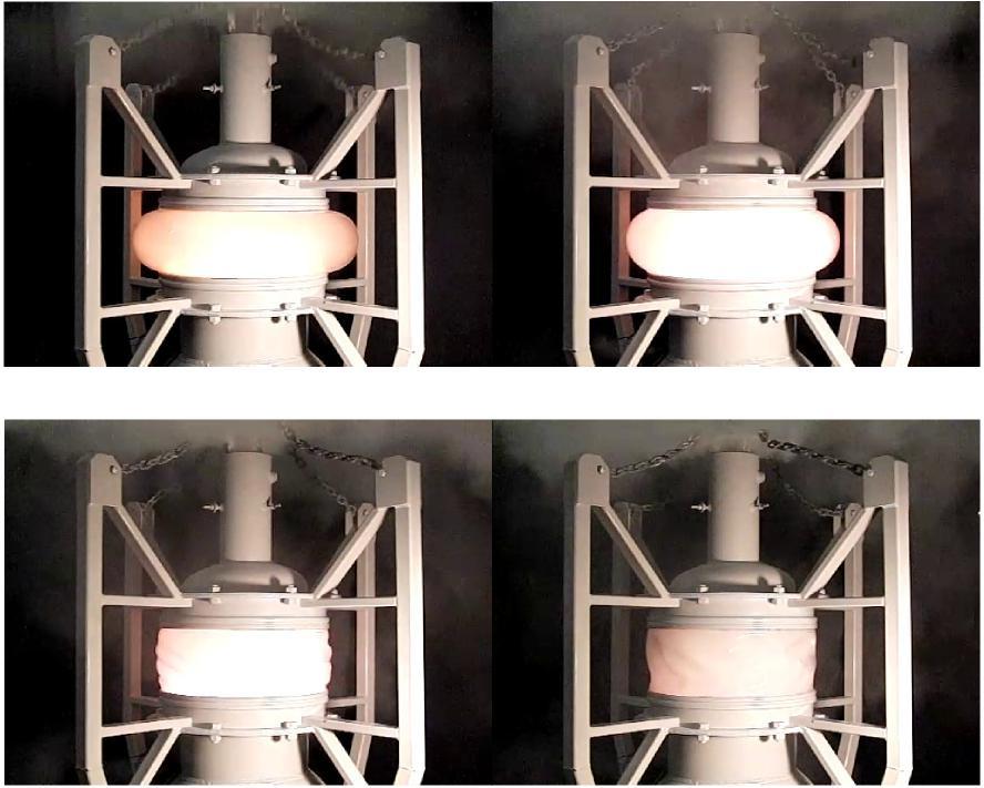 (5) (6) (7) (8) Figure 1: Sequence of images from high-speed footage of explosive test. Images numbered in chronological order The results for all specimens are summarised in the table below.