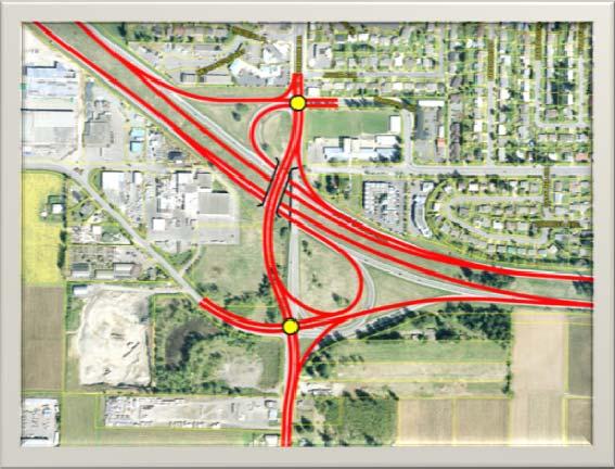 TRANSPORTATION MASTER PLAN ELEMENTS CLEARBROOK ROAD INTERCHANGE The existing interchange configuration, Parclo B, continues to match the high demand movements with the appropriate ramp termination