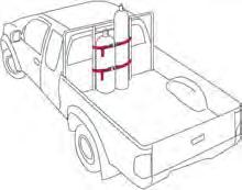 ANZIGA Load Restraint Guidelines Guideline 4 Transporting cylinders in light commercial vehicles Transporting cylinders upright Restrain cylinders by lashing them to the vehicle body or containing
