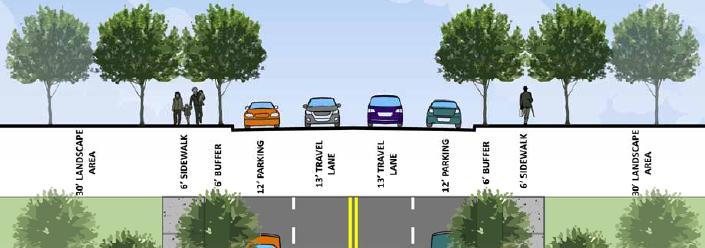 Example: K Street No Build High traffic volumes No bike