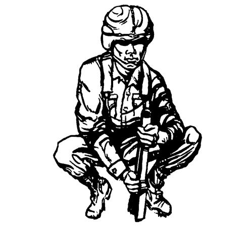 If you must remain in an indirect fire position for any length of time, squatting is the least comfortable.