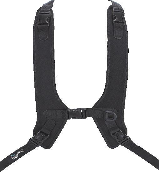 Upper ody ontrol ontoured Shoulder Harness Upper body harnesses help maintain shoulder and chest alignment, stopping the client from leaning forward in their seat.