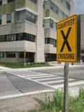 2.2 Courtesy Crossings Since 2003, a total of 10 courtesy crossings have been installed in Kingston to provide pedestrian crosswalks on roads with relatively low speeds and traffic volumes.