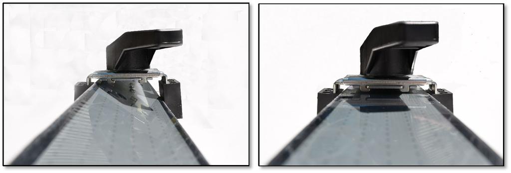 Figure 4 Incorrect (left) and Correct (right) positions for the Mounting Template o Selecting a Drill Bit Always follow the ski manufacturer s guidelines on drilling, if they have been provided.