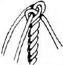 .Manrope Knot This is a fancy knot to put a stop on the end of a rope. Top sketch shows the crowning (in the centre), and lower sketch shows the manrope knot pulled taut.