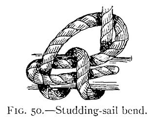 "Studding-sail Bend" (Fig. 50) is also used for this purpose.