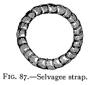 A "Sevagee" or "Selvagee" strap is another kind of ring (Fig. 87).