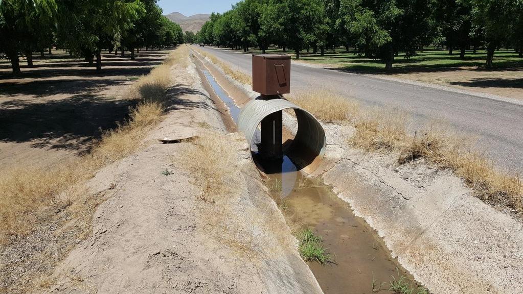 Figure 3. Circular flume in southern New Mexico irrigation canal, located at GPS coordinates: 32.359167, 106.784722.