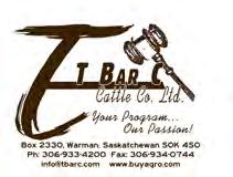 Annual Bull Sale Wednesday, March 21, 2018 1:00 PM At the Farm ~ 40 miles east of Yorkton, 9 miles south of Langenburg, and 3 miles east of the Bar-H sign Sale Staff Auctioneer ~ Chris Poley,