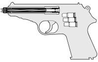 38 S & W.45 Colt.38 Spec. /.357 Mag. attention: with barrel insert built in, never use original ammunition When ordering, please state pistol or revolver model, calibre, barrel length and article no.