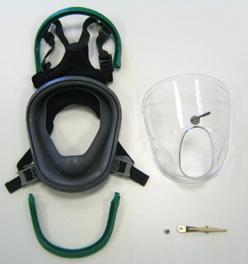 MAINTENANCE MSA Advantage AirElite Mask Removing mask lens (1) Disassemble the mask as described in Section 5, ensuring that the inner mask is removed with the connection piece.