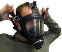 USE MSA 3. Use The 3S-R mask is either carried using the harness in front of the chest or in the 3S mask container.