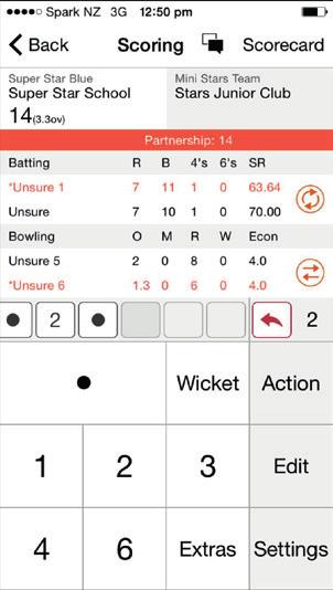 Select the add person icon that has a question mark alongside (Android) or Unsure Player (ios), this will bring up Unsure, Unsure 1, Unsure 2 Select the opening bowler and then Select tick symbol