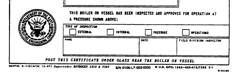 Figure E-3 Inspection Certificate for