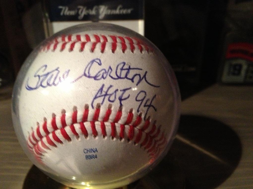 Item #19 Steve Carlton Signed Baseball Baseball Signed by Hall of Famer Steve Carlton who is considered among the best Left handed pitchers in the history