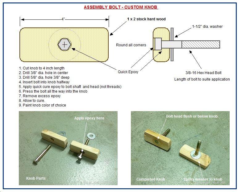 CORO BOAT ASSEMBLY KNOBS This drawing defines a typical assembly bolt-knob, usually used to connect 2 hull modules together.