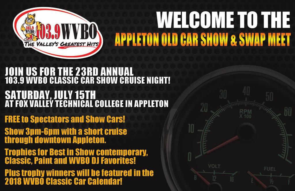 SPECIAL THANKS & RECOGNITION is extended to the following Appleton 2017 Car Show Supporters who have helped make this year s show possible. 103.