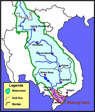 (1) Catchment Area Catchment area of the Mekong Delta is very unstable due to lack of proper survey especially in upstream mountainous area and in the Mekong Delta of which watershed is obscure.