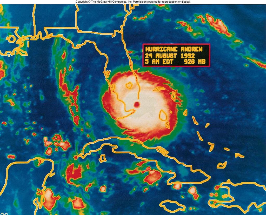 Hurricane Andrew making landfall, August 24, 1992.
