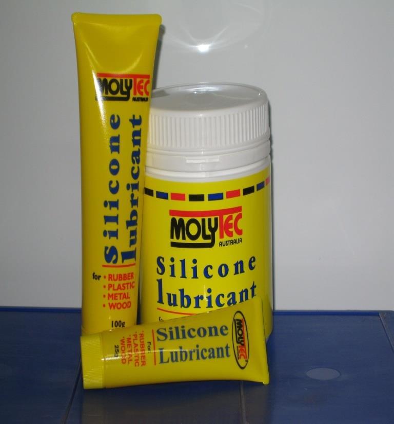 We recommend the following high performance lubricants. Molytec Silicone Lubricant is a hi-performance, translucent paste, which is non-toxic, and has an operating range of -50 to +200 C.