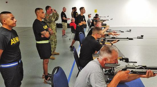 Izaak Walton League of America Chapter President Tom Ciarula conducted an air gun clinic for Wounded Warriors assigned to the Warrior Transition Unit (WTU) at Fort Belvoir and Walter Reed National
