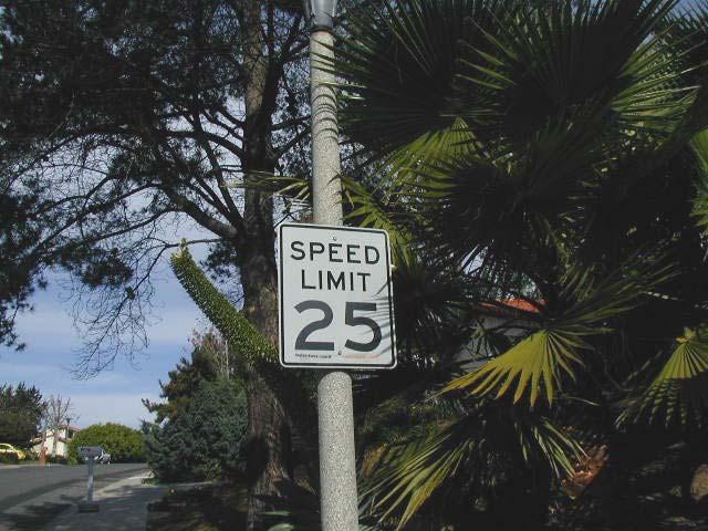 Speed Limit Signs Phase 1 25 mile per hour speed limit signs are installed on neighborhood residential streets that meet the legal definition of a RESIDENCE DISTRICT.