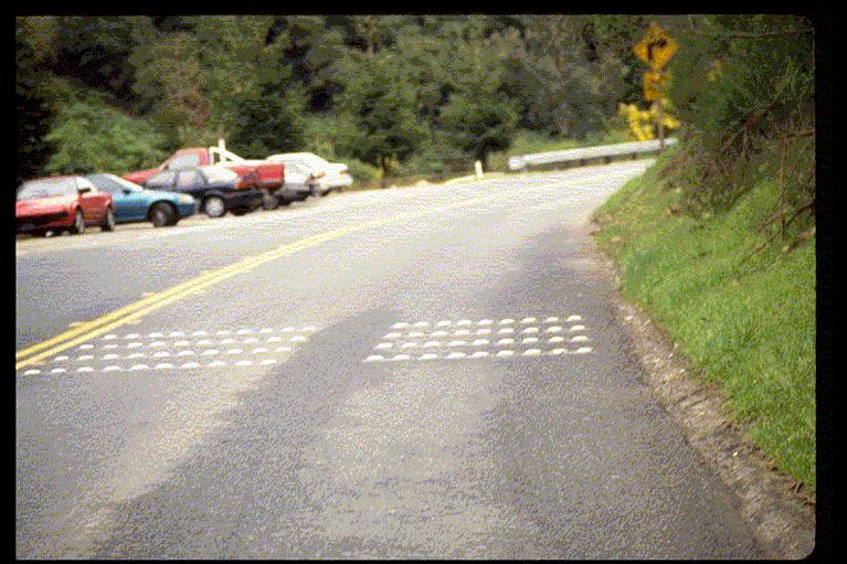 Level 1 Limited Application Bots Dots Description: Used to keep drivers on the road, also useful on curves Issues addressed: speeding Variation: rumble strips Reduces speed on turns Provides