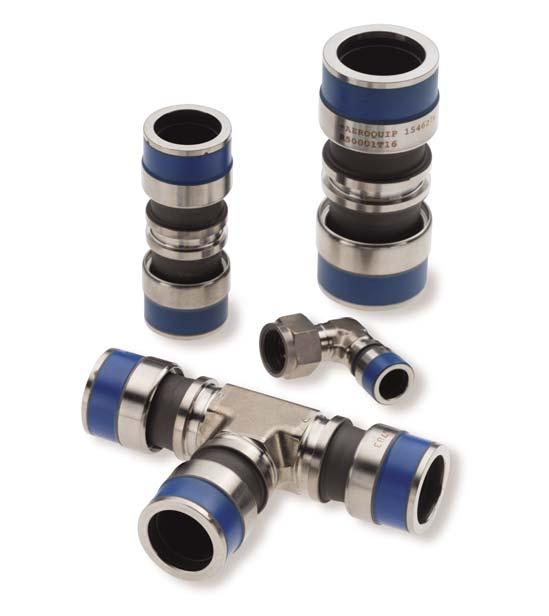 Fittings PROVEN PERFORMANCE High Pressure Fittings All metal 6Al-4V titanium alloy construction with no composite materials Fitting capable of use on all sizes of standard tube wall Proven to exceed
