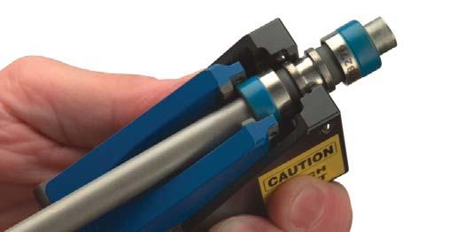 Be sure to verify that the edge of the fitting is within the limits of the inspection mark.