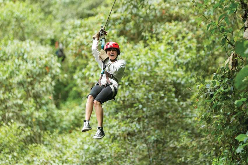 ADVENTURE TOURS CANOPY TOUR The exciting Canopy del Pacífico is nearly a mile long and has 11 platforms set high in the gigantic trees.