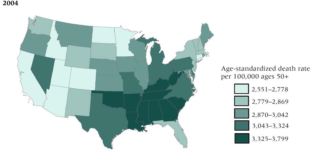Adult Mortality by State Source: Fenelon