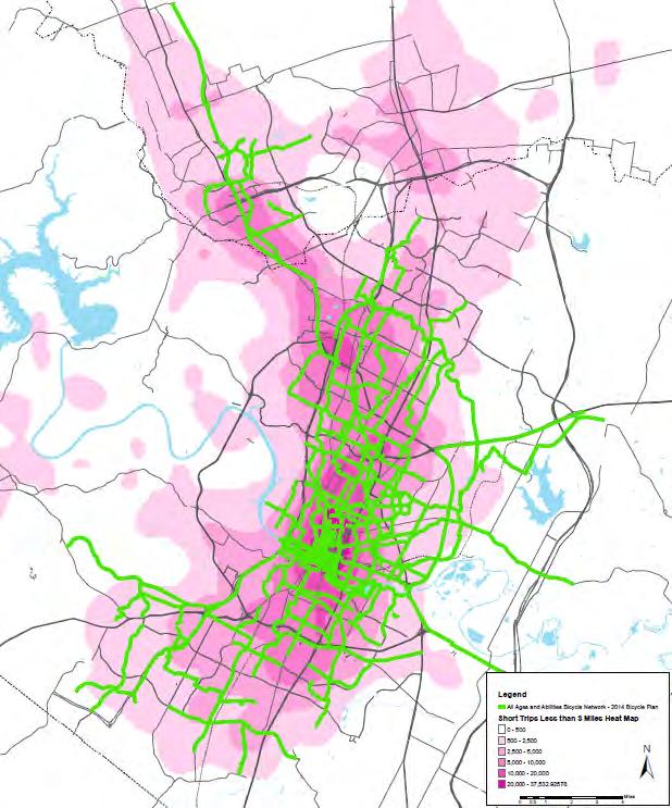 All Ages and Abilities Bicycle Network Central Austin Focus on where short trips exist The central city To major transit stations Key feeder routes