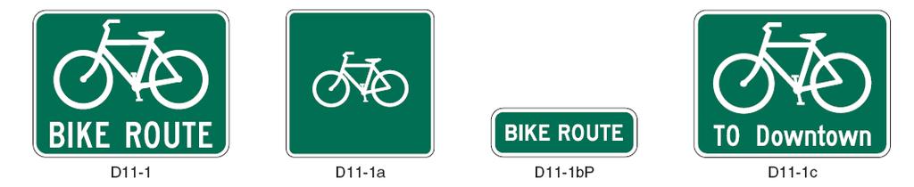 Deemphasizes bike routes, they are not a facility type Guidance on all sign