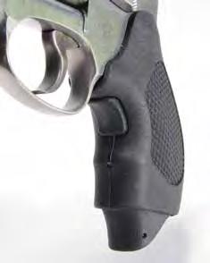 With the simple press of a button, the spring loaded finger extension drops down out of the grip, converting a two finger compact grip into a controllable three finger grip.