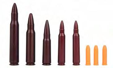 Not snap caps, but rather precisely dimensioned, functional dummies; A-Zoom Training Rounds are CNC machined from solid aluminum and hard anodized. A-Zoom.22 Rimfire dummies are widely used for hunter education and teaching safe firearms handling.