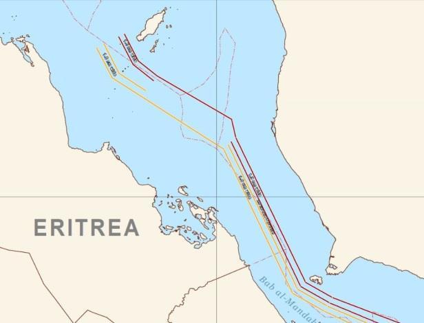 Chart 3: Maritime Security Transit Corridor (MSTC) in the Red Sea and the Bab al-mandeb Straits Maritime Security