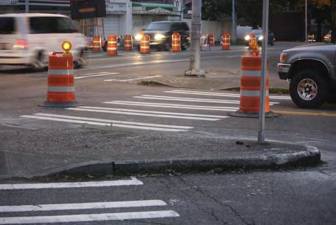 Crossing Rainier and Genesee Construction is currently underway to improve the intersection for transit and make it safer. A north bound, free right turn lane is being removed.