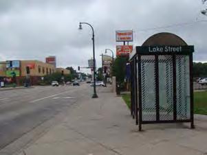 Major destinations along the corridor include the Uptown commercial district, the Chicago-Lake Transit Center and Midtown Exchange, South High School, Hi-Lake Shopping Center, the Lake Street/Midtown