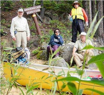 The water tribe prepares to hike the Anderson Lake trail. This was no small chore as the trail was hard to find and negotiate due to lack of maintenance.