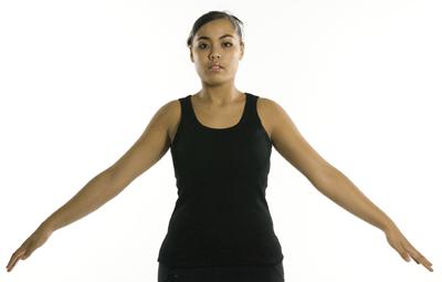 F d 1) Back straight arms relaxed at your sides 2) Raise