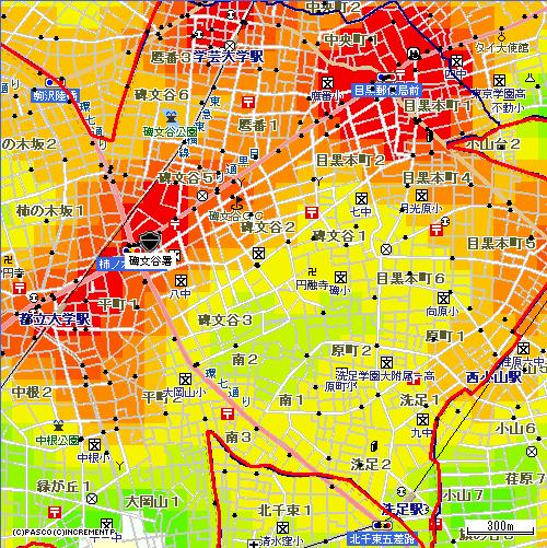 Figure 3 Location of minor injury accidents (black dots) during bicycling in Tokyo (2008) 3) Figure 4Comparison between the Nations of the Death Toll by Accidents During Bicycling 4) The literature