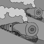 Trains Story 24 Glossary, Tracks 19 25 caboose 24 The caboose is usually the