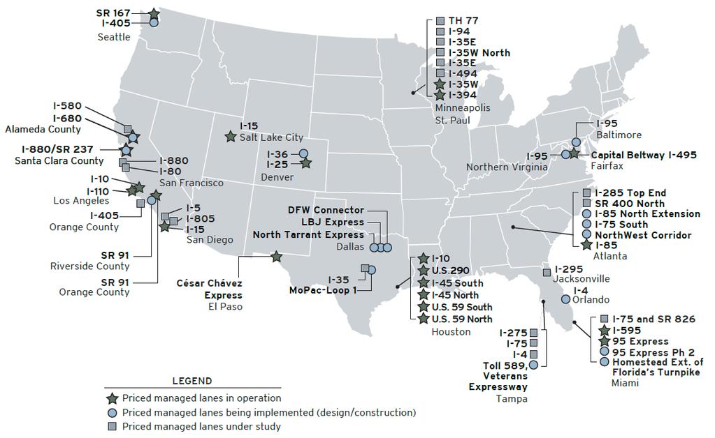 HOT Lanes Getting Hotter Priced Managed Lanes Across the United States As of 4/27/14 Sources: HNTB