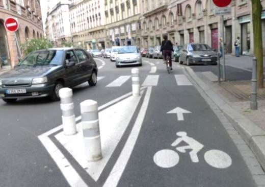 Contra-flow lanes facilitate bike