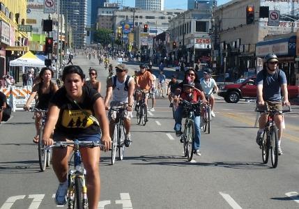 Over 100,000 participants at LA s fourth annual CicLAvia in October 2012
