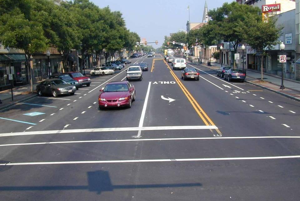 Name 4 things that changed Fewer travel lanes; added bike lanes;