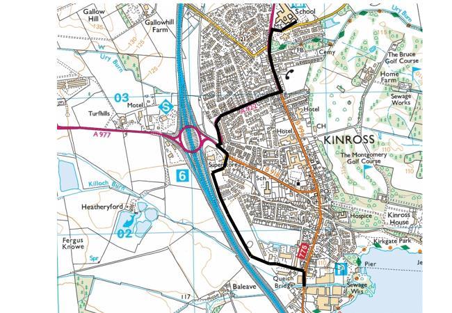 Revised BLACK and RED Routes (Kinross) Kinross High Street will be CLOSED this year and we are diverting the Sportive Route round the bypass, this will be busy as no traffic will be going up the High