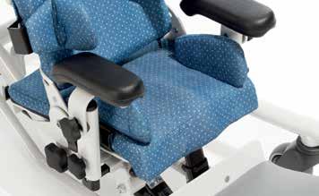 The anatomical seat cushion provides optimum guidance for the upper thighs.