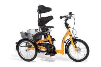 120 kg 30-98,5 cm 16-23 cm The MOMO tricycle is available in many different sizes and is