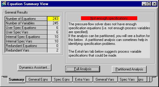2-28 Equation Summary Property View 2.3 Equation Summary Property View The Equation Summary property view is accessed by selecting Simulation Equation View Summary from the menu bar. 2.3.1 Summary Tab The Summary tab contains information that can help you find specification problems in your case.
